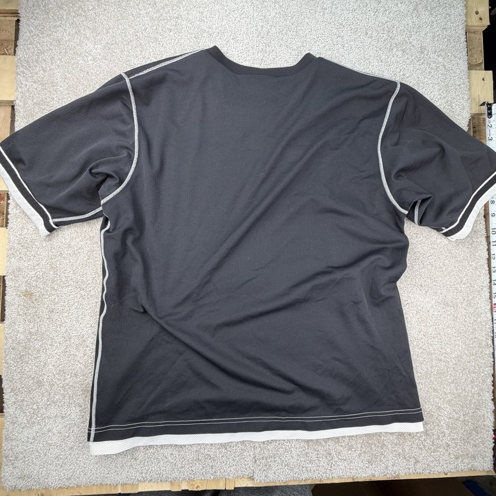 Vintage Y2K Nike Reversible Mesh Basketball Shirt Black white swoosh Size XL 90s - Picture 5 of 8